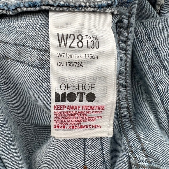 Top Shop Moto Jamie Patchwork Distressed Skinny Jeans Size 28 Women’s - Picture 8 of 8